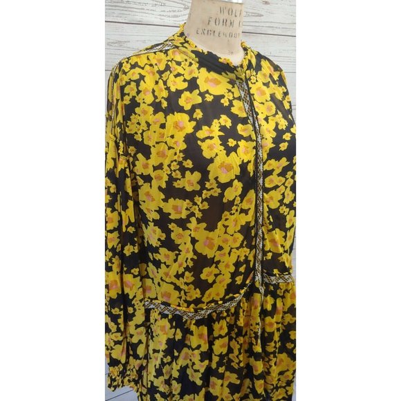 ♥️SOLD♥️Free People Women Long Sleeve Floral Mini - Picture 3 of 12